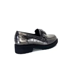 Masculin|Bijoux<Myma Mocassins 7023 Cuir Métal Anthracite