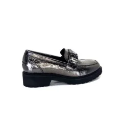 Masculin|Bijoux<Myma Mocassins 7023 Cuir Métal Anthracite