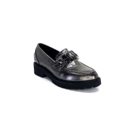 Masculin|Bijoux<Myma Mocassins 7023 Cuir Métal Anthracite