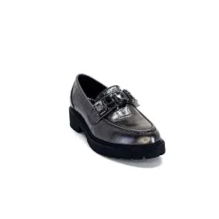 Masculin|Bijoux<Myma Mocassins 7023 Cuir Métal Anthracite