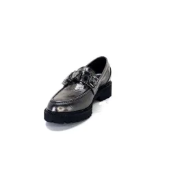 Masculin|Bijoux<Myma Mocassins 7023 Cuir Métal Anthracite