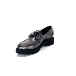 Masculin|Bijoux<Myma Mocassins 7023 Cuir Métal Anthracite