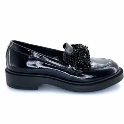 Elégant|Bijoux<Myma Mocassins 7822/00 Cuir Vernis Frippé Noir