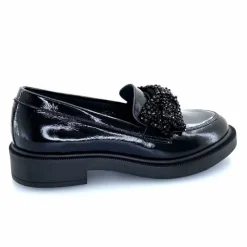 Elégant|Bijoux<Myma Mocassins 7822/00 Cuir Vernis Frippé Noir