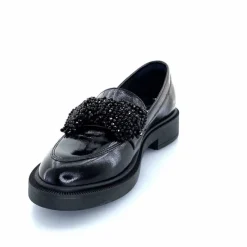 Elégant|Bijoux<Myma Mocassins 7822/00 Cuir Vernis Frippé Noir