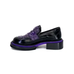 Elégant|Mocassins<Pertini Mocassins 32416 D7 Cuir Violet Noir
