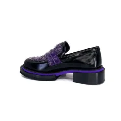 Elégant|Mocassins<Pertini Mocassins 32416 D7 Cuir Violet Noir