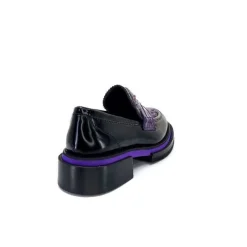 Elégant|Mocassins<Pertini Mocassins 32416 D7 Cuir Violet Noir