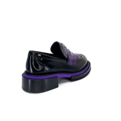 Elégant|Mocassins<Pertini Mocassins 32416 D7 Cuir Violet Noir