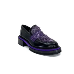 Elégant|Mocassins<Pertini Mocassins 32416 D7 Cuir Violet Noir