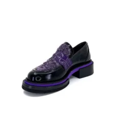 Elégant|Mocassins<Pertini Mocassins 32416 D7 Cuir Violet Noir
