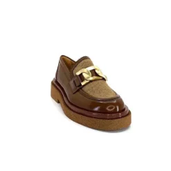 Elégant|Mocassins<Pertini Mocassins 32415 D1 Cuir Glacé Marron