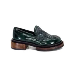 Elégant|Mocassins<Pertini Mocassins 32416 D8 Cuir Vernis Vert
