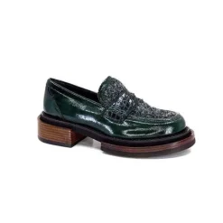 Elégant|Mocassins<Pertini Mocassins 32416 D8 Cuir Vernis Vert
