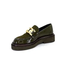 Elégant|Mocassins<Pertini Mocassins 32420 D4 Cuir Glacé Kaki