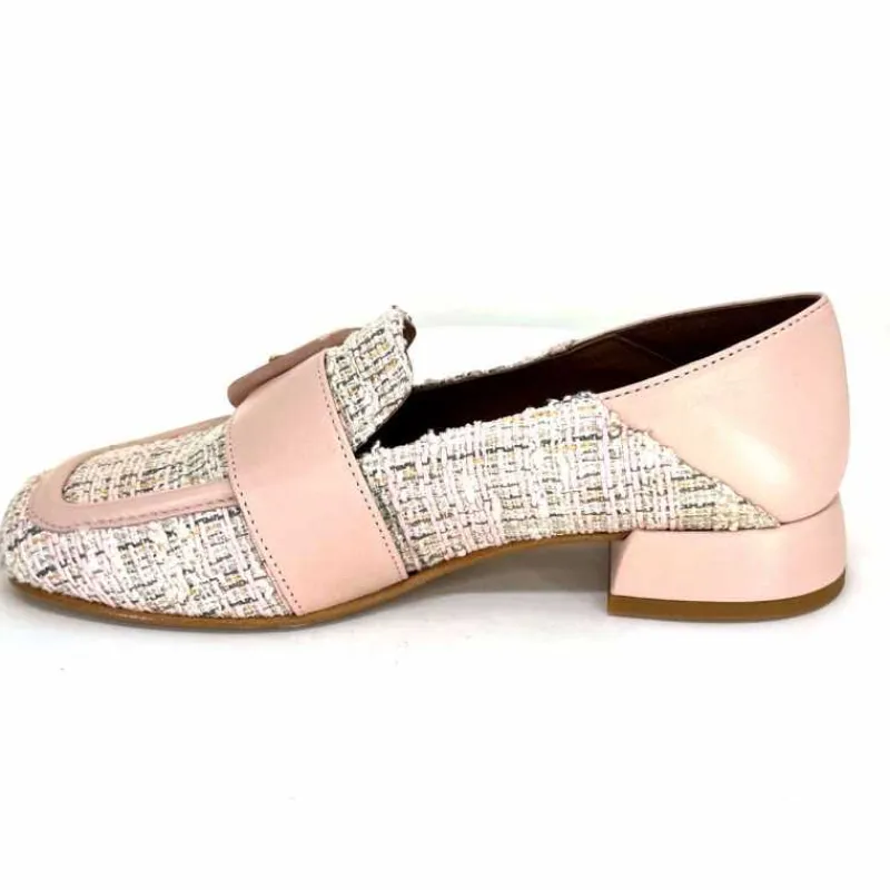 Elégant|Mocassins<Philippe Morvan Mocassins 5030 Pm01 Cuir & Textile Rose