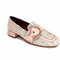 Elégant|Mocassins<Philippe Morvan Mocassins 5030 Pm01 Cuir & Textile Rose