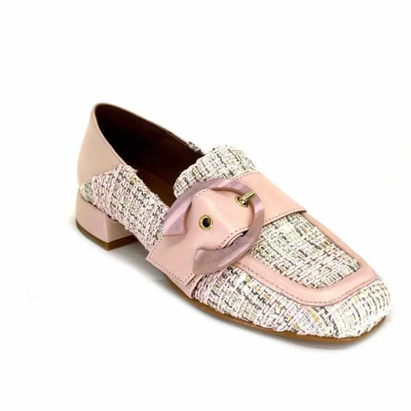 Elégant|Mocassins<Philippe Morvan Mocassins 5030 Pm01 Cuir & Textile Rose