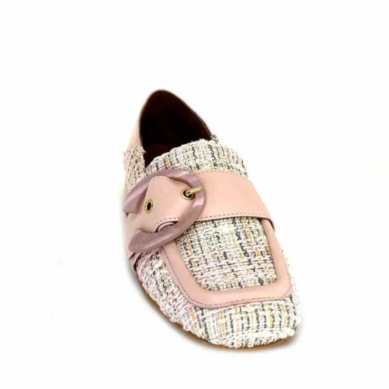 Elégant|Mocassins<Philippe Morvan Mocassins 5030 Pm01 Cuir & Textile Rose