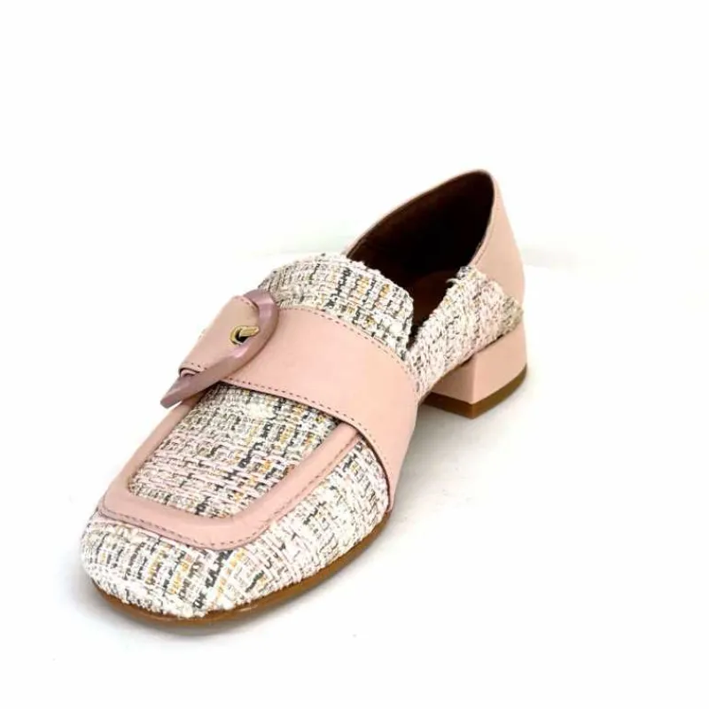 Elégant|Mocassins<Philippe Morvan Mocassins 5030 Pm01 Cuir & Textile Rose