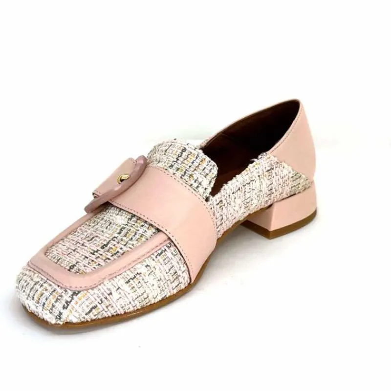 Elégant|Mocassins<Philippe Morvan Mocassins 5030 Pm01 Cuir & Textile Rose