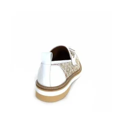 Masculin|Mocassins<Philippe Morvan Mocassins 6120 Cuir Raffia Beige Blanc