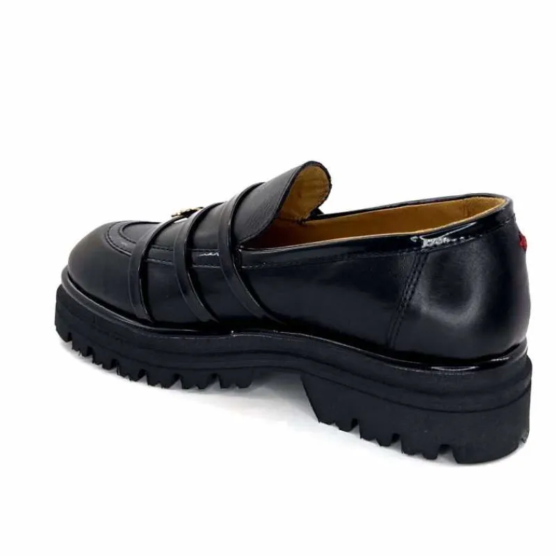 Féminin|Fantaisie<GioPiu Mocassins Plateforme Mia 01 Cuir Noir
