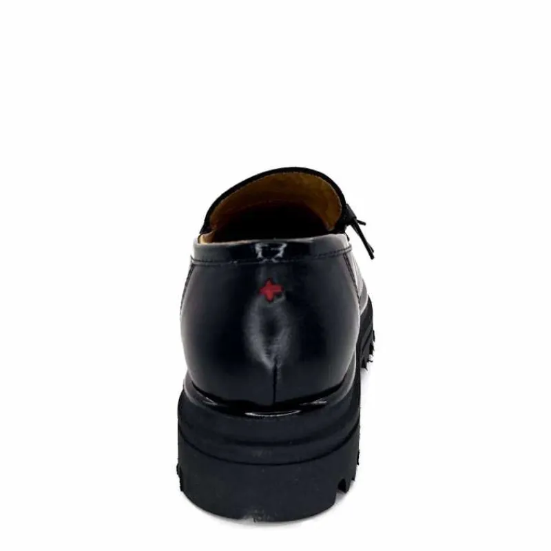 Féminin|Fantaisie<GioPiu Mocassins Plateforme Mia 01 Cuir Noir