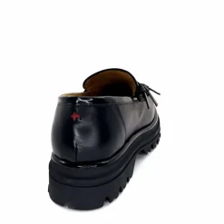 Féminin|Fantaisie<GioPiu Mocassins Plateforme Mia 01 Cuir Noir