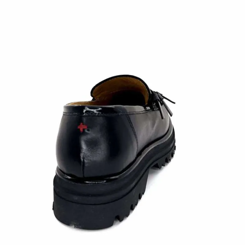 Féminin|Fantaisie<GioPiu Mocassins Plateforme Mia 01 Cuir Noir
