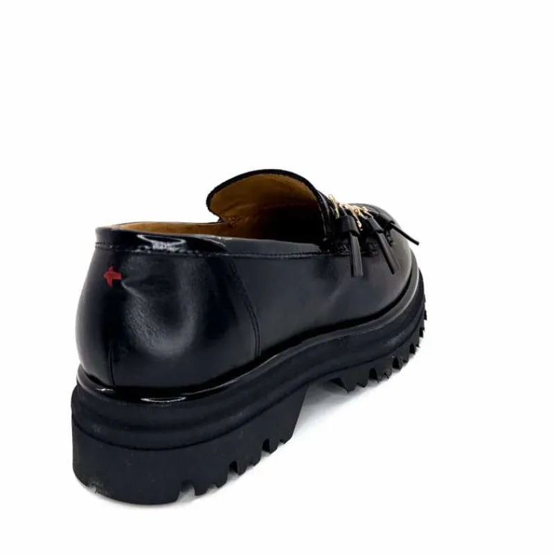 Féminin|Fantaisie<GioPiu Mocassins Plateforme Mia 01 Cuir Noir