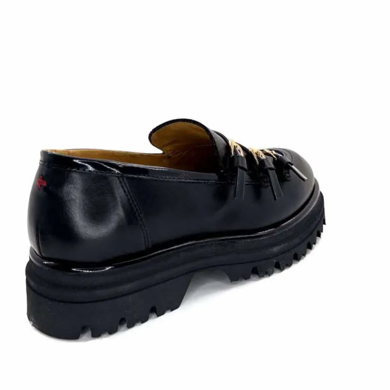 Féminin|Fantaisie<GioPiu Mocassins Plateforme Mia 01 Cuir Noir