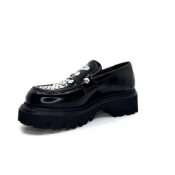 Rock|Fantaisie<Elena iachi Mocassins Plateforme Strategia A5508T Cuir Noir