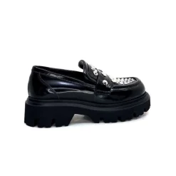 Rock|Fantaisie<Elena iachi Mocassins Plateforme Strategia A5508T Cuir Noir