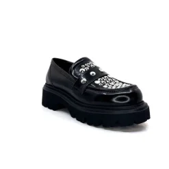 Rock|Fantaisie<Elena iachi Mocassins Plateforme Strategia A5508T Cuir Noir