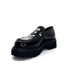 Rock|Fantaisie<Elena iachi Mocassins Plateforme Strategia A5508T Cuir Noir