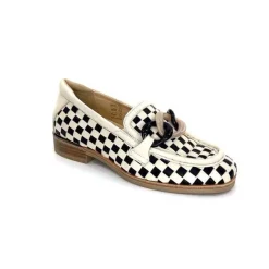 Décontracté|Mocassins<Softwaves Mocassins 8.3532-013 Cuir Noir Crème