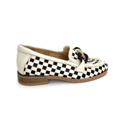 Décontracté|Mocassins<Softwaves Mocassins 8.3532-013 Cuir Noir Crème