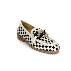 Décontracté|Mocassins<Softwaves Mocassins 8.3532-013 Cuir Noir Crème