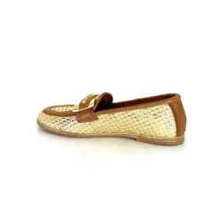 Masculin|Mocassins<AS 98 MocassinsB77101-101 Cuir Raffia Doré Marron