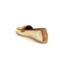 Masculin|Mocassins<AS 98 MocassinsB77101-101 Cuir Raffia Doré Marron