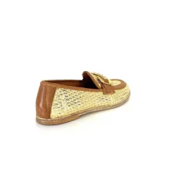 Masculin|Mocassins<AS 98 MocassinsB77101-101 Cuir Raffia Doré Marron