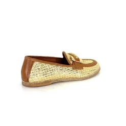 Masculin|Mocassins<AS 98 MocassinsB77101-101 Cuir Raffia Doré Marron