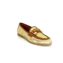 Masculin|Mocassins<AS 98 MocassinsB77101-101 Cuir Raffia Doré Marron