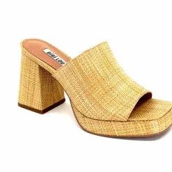 Vacances|Compensées & Plateformes<bibi lou - navima Mules à Talon Bibi Lou 621 Natural