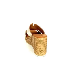 Vacances|Compensées & Plateformes<oh my sandals - innova footwear Mules à Talon Compenssées Ivoire 5458 Cuir Or