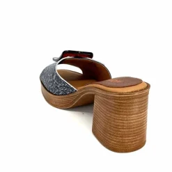 Vacances|Mules<380-ivoire Mules à Talon Ivoire 65383 Bleu &amp; Gris Marine