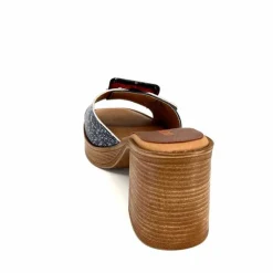 Vacances|Mules<380-ivoire Mules à Talon Ivoire 65383 Bleu &amp; Gris Marine