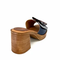 Vacances|Mules<380-ivoire Mules à Talon Ivoire 65383 Bleu &amp; Gris Marine