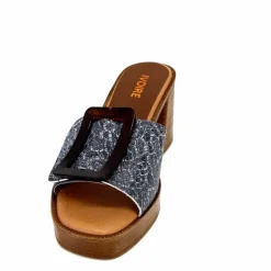 Vacances|Mules<380-ivoire Mules à Talon Ivoire 65383 Bleu &amp; Gris Marine